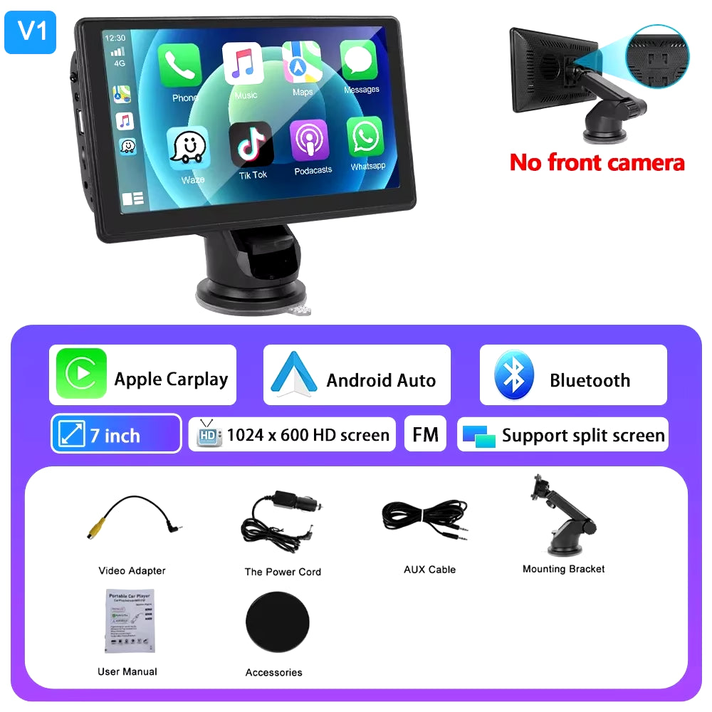 6.86" /9.3" Car Mirror Video Recording Wireless Carplay Monitor Android Auto Dashboard DVR GPS Navigation Carplay Screen